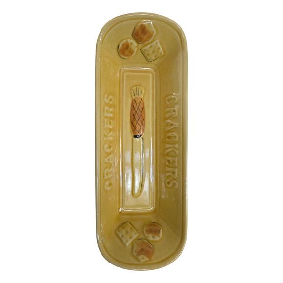 VTG Los Angeles Potteries Yellow Cracker Serving Dish #49 MCM Bread Tray 1969 - Picture 2 of 9